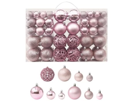 POWER- Conjunto de bugigangas de Natal 100 unidades rosa EXBON