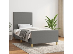 Vidaxl Estrutura de Cama Sem Colchão 90x190 Cm Tecido Cinzento escuro