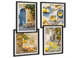 Composição De Quadros Cítricos Italianos Estilo Amalfi Decorações Espelharte (4 Peças)