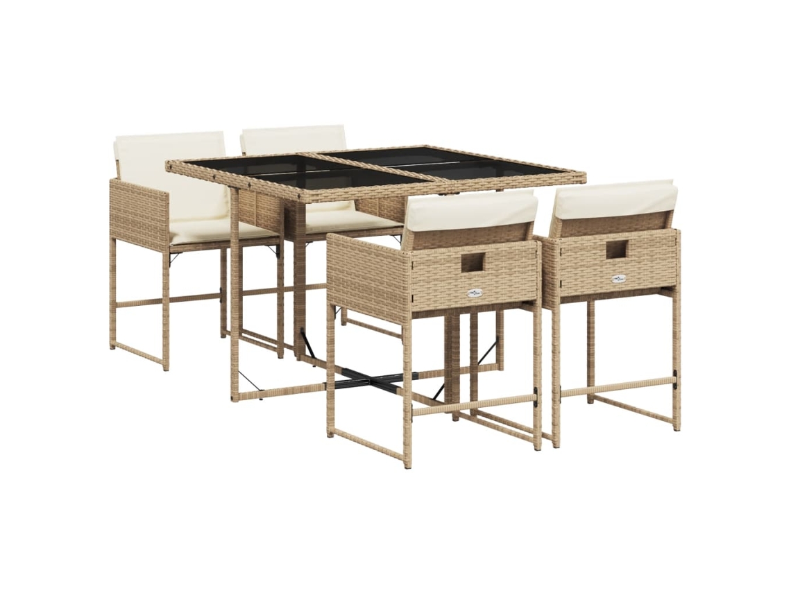 Garden Dining Set, Garden Dining Sets Vidaxl Bege Rattan / Vime (n/a)