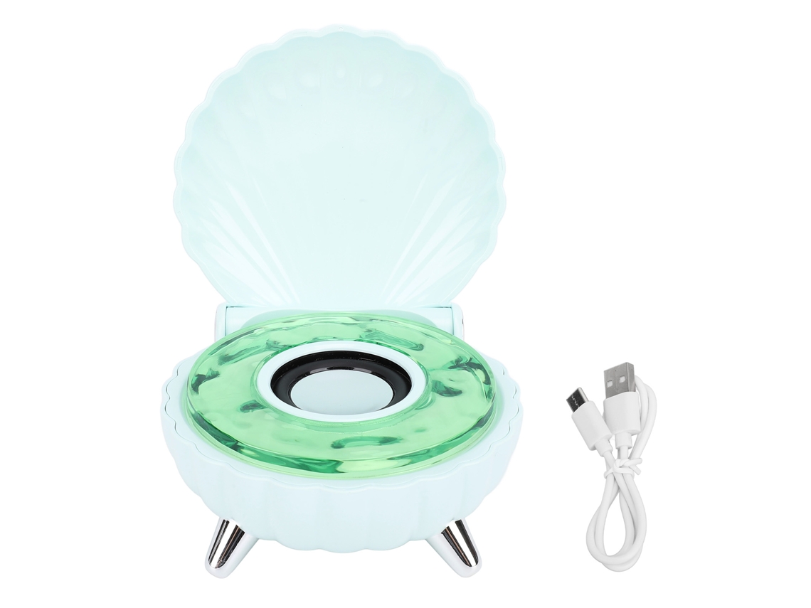 Aetheria alto falante Bluetooth Concha com Luz Noturna 1200mah Estéreo Decoração Mesa Verde