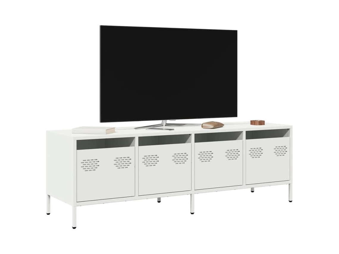 Vidaxl Móvel De Tv 135x39x43,5 Cm Aço Laminado A Frio Branco