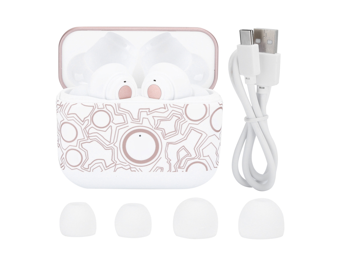 Fone De Ouvido Bluetooth 5.3 Sem Fio Hifi Estéreo Com Microfone Resistente Ao Suor Para Esportes Branco Ts100