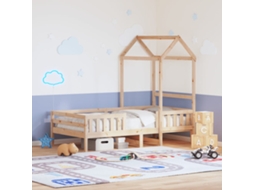Estrutura De Cama Com Telhado 90x190 Cm Madeira De Pinho Maciça