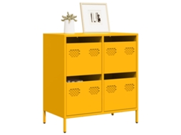 Aparador 68x39x73,5 cm Acero Laminado en Frío Amarillo Mostaza