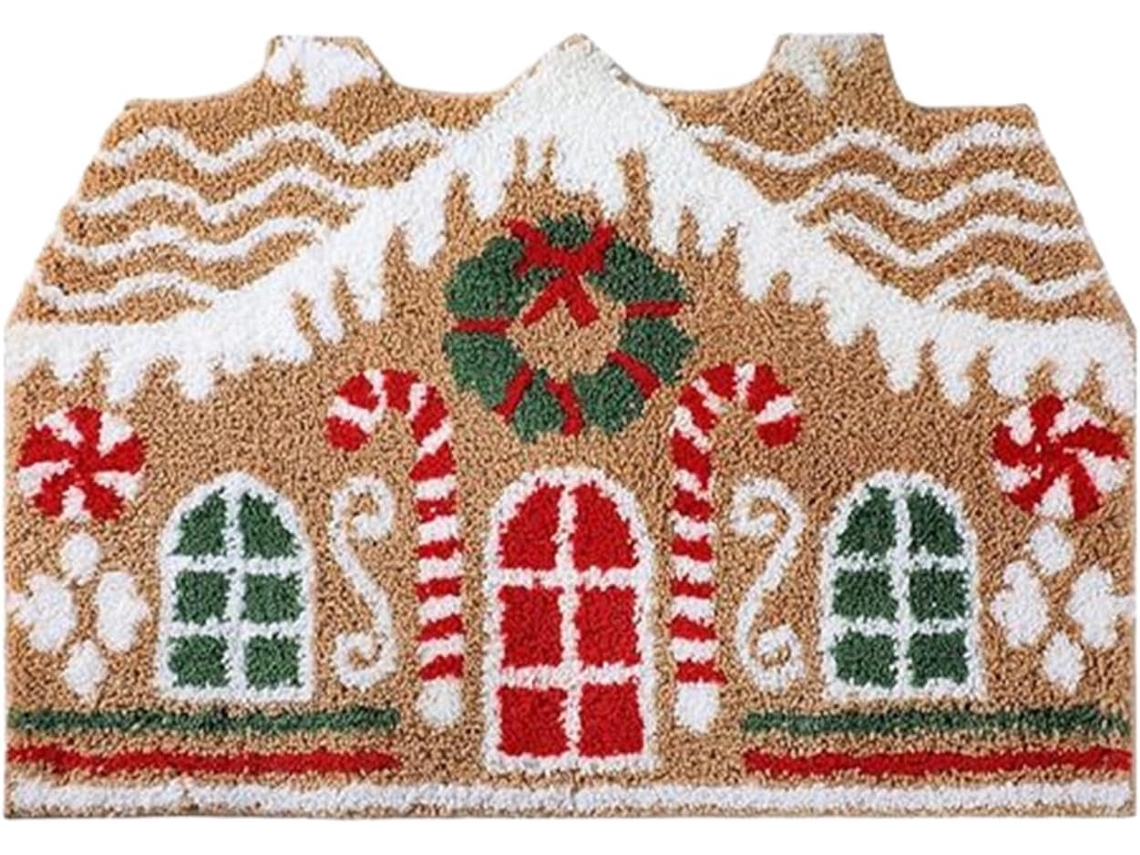 Tapete De Natal Para Porta, Tapete Macio Para Exterior Com Tema De Inverno |