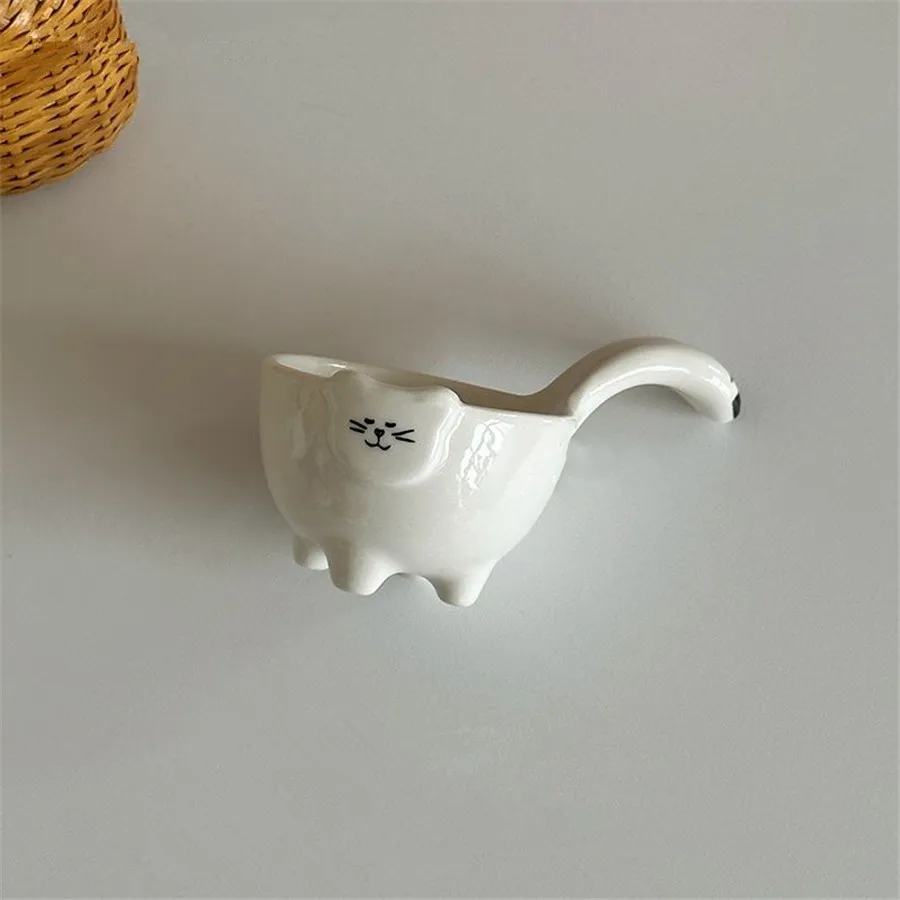Xícara de Café/leite em Formato de Gato, Tigela de Cerâmica com Alça, 20 Ml MDUG (1 Unidade)