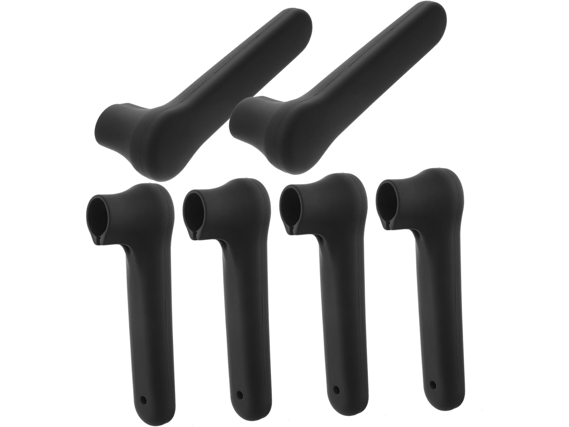Conjunto De 6 Capas Silicone Pretas Para Maçanetas Portas, Protetoras Anticolisão E Antiderrapantes