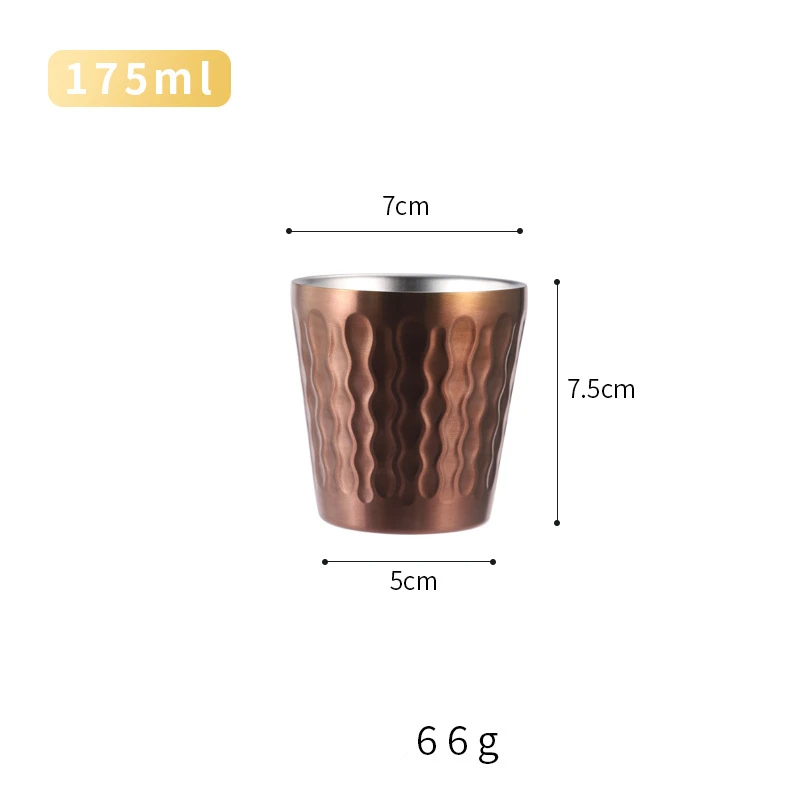 Caneca de Café com Parede Dupla Isolada , Aço Inoxidável 304, Caneca para Cerveja MDUG (ouro Rosa 175ml)