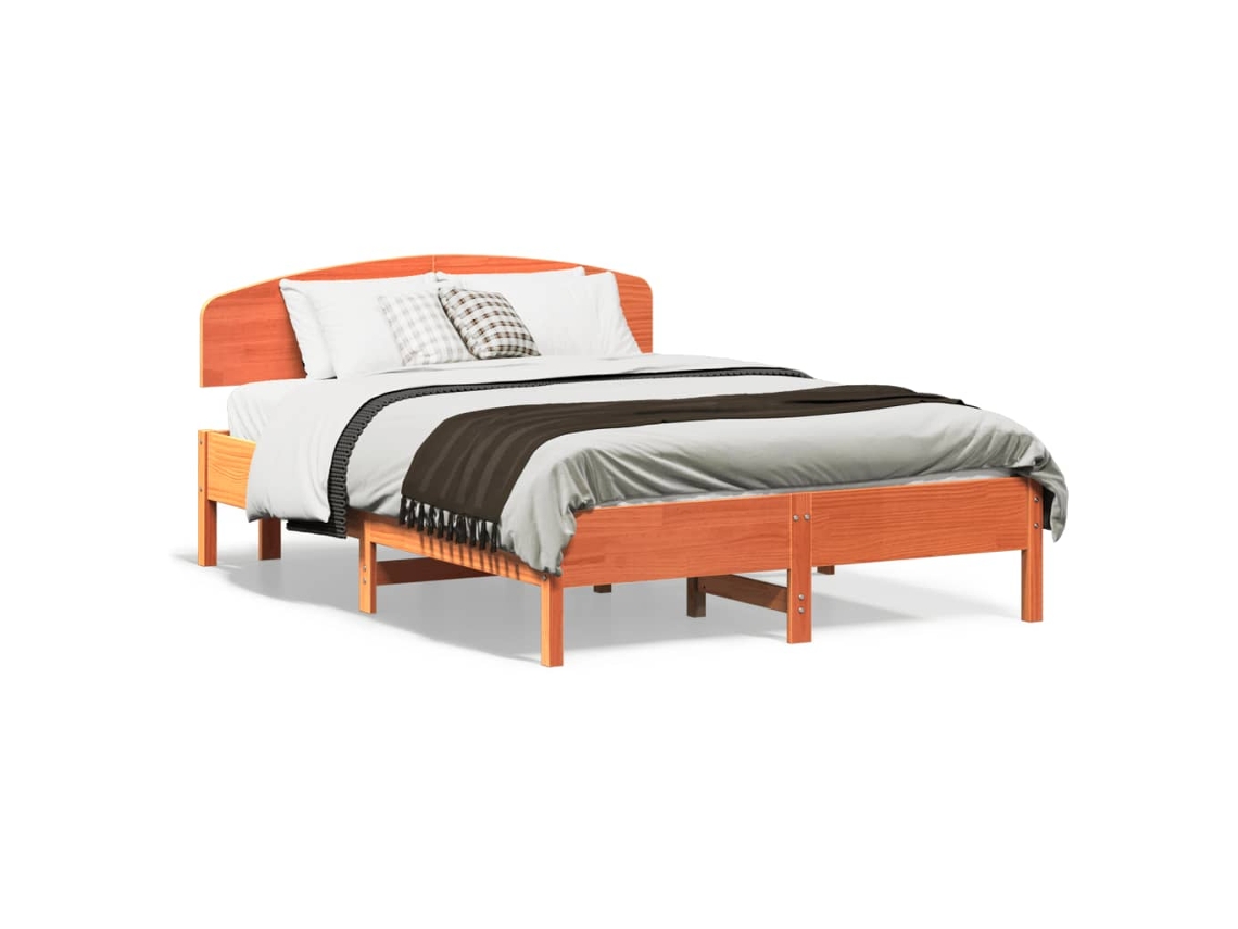 Bed Frame, Bed Frames Vidaxl Marrom Madeira De Pinho (120 X 190 Cm)