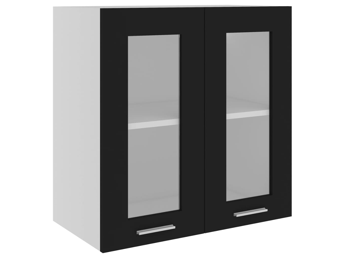 Armário de parede com vidro “lyon” 60x31x60 cm preto MAISON EXCLUSIVE
