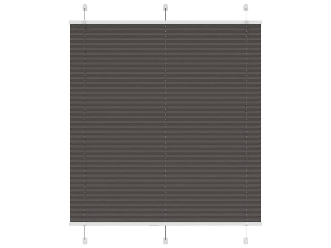 Vidaxl Preto Plissada Cega 120x100 Cm Largura Tecido 119,4cm Poliéster