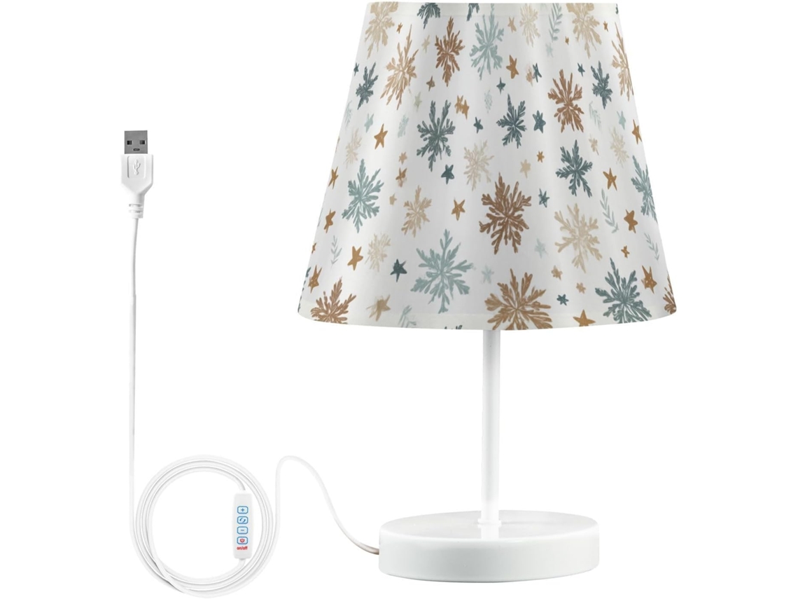 Abajur De Cabeceira Kcldeci Em Formato Floco Neve Nas Cores Marrom, Azul E Verde, Ideal para Quarto, Sala, Mesa