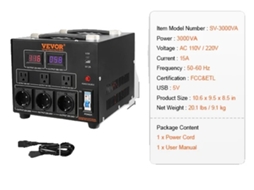 Conversor De Voltagem, Design Multi-outlet, Certificado De Segurança, 3000va
