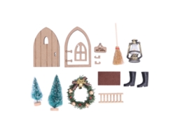 Mali kit de Porta de Fada Natal Madeira Segura 1:12 1:6 Diy Casinha Boneca Mini Porta de Natal