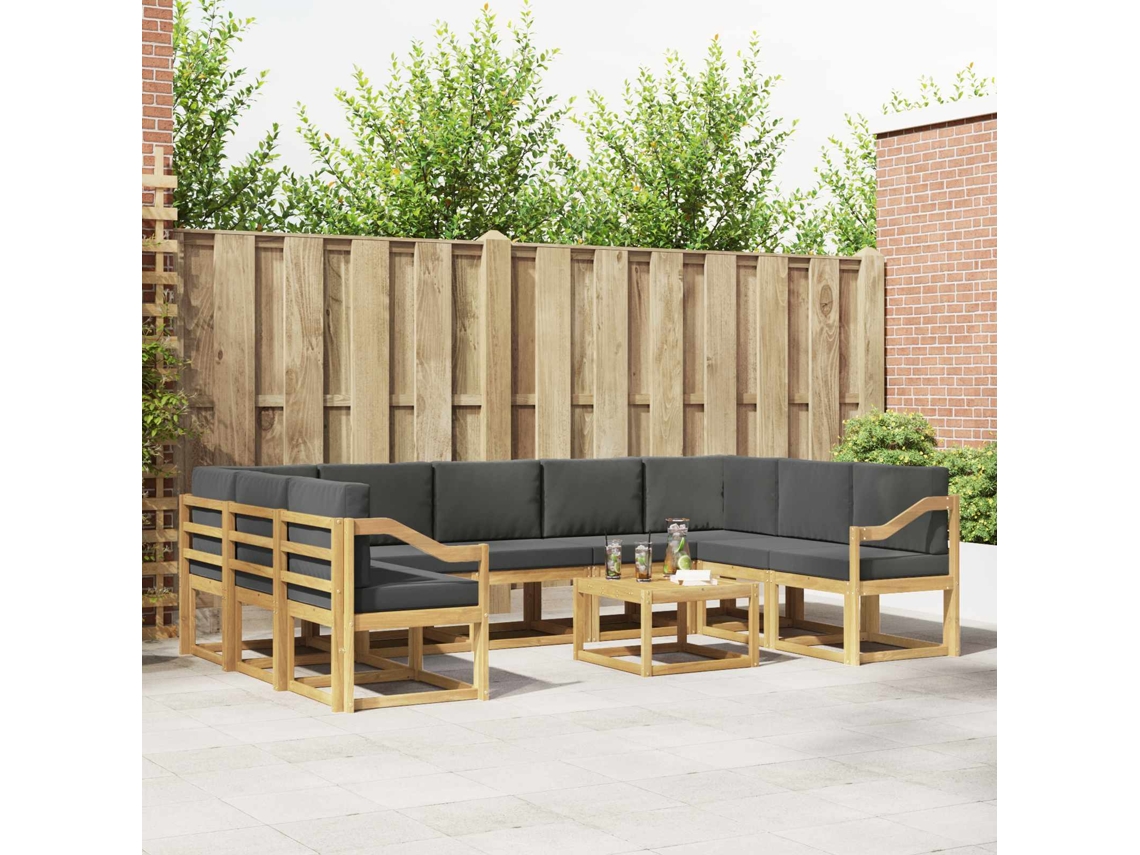 Vidaxl Conjunto De Sofás Para Exterior 10 Unid. Branco E Antracite