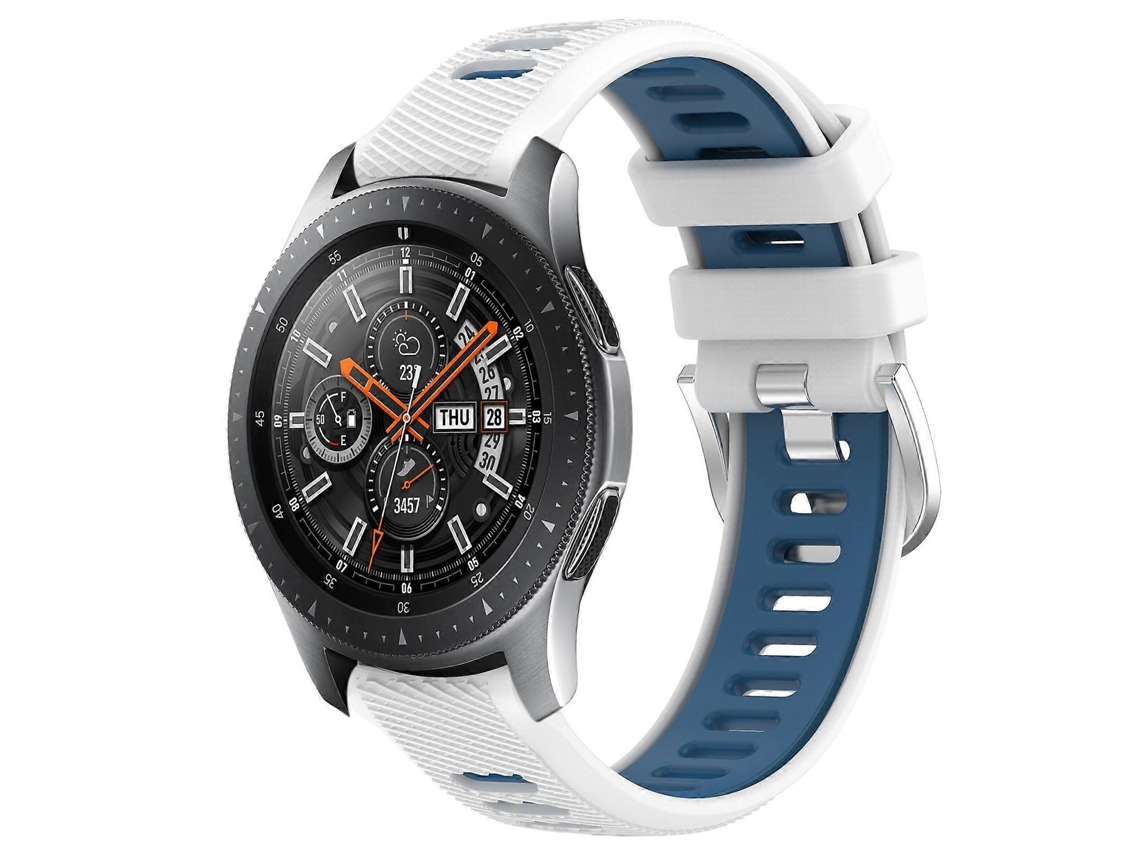 Pulseira De Silicone Para Relógio Esportivo De 22 Mm Com Fivela De Aço Bicolor