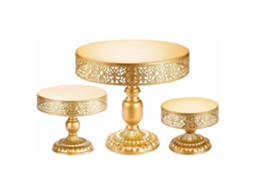 Suporte de Bolo de Ouro LAXISCREED para Festas 3pcs