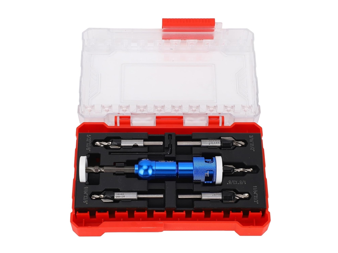 Conjunto De 5 Brocas Cônicas Hss M2 Substituíveis, Com Ângulo De Corte De 82 Graus.