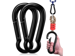 Conjunto de 2 mosquetões com trava, reforçados, capacidade de 227 kg (500