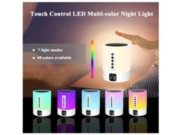 Alto Falante Bluetooth Com Luz Noturna Máquina De Ruído Branco Abajur De Cabeceira Com Despertador Para Crianças Abajur Multicolorido Para Yizhood