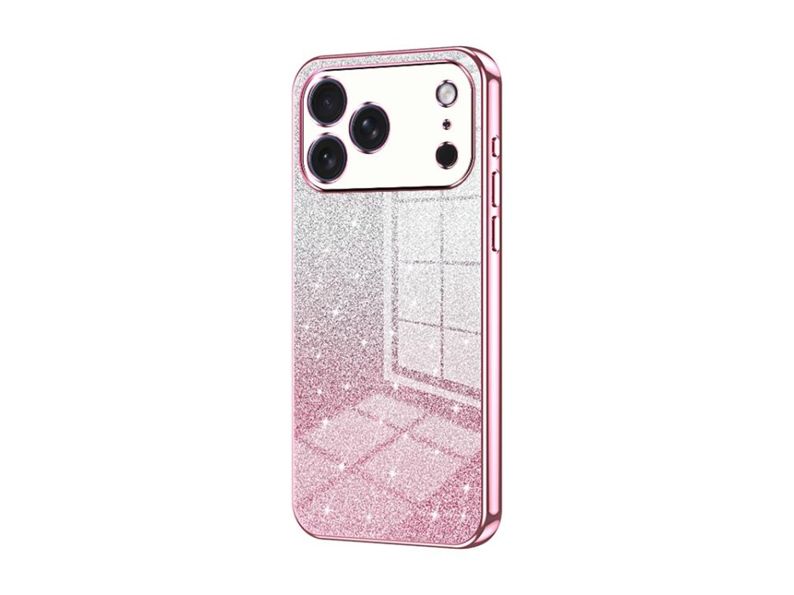 Capa Para Iphone 17 Pro - Glitter Degradê - Acabamento Eletroplaqueado