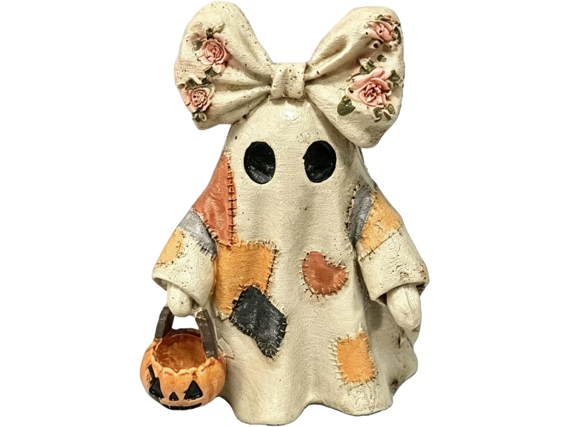 Vintage Patchwork Ghost, Vintage Central Peça Fofa E Assustadora.