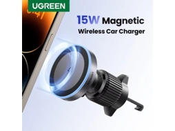 Suporte Magnético Para Telemóvel Veicular Black-ugreen, Carregador Sem Fios Para Carregador Magsafe, Luz Led Para Iphone 16, 15, 14 Pro Max, Carregame