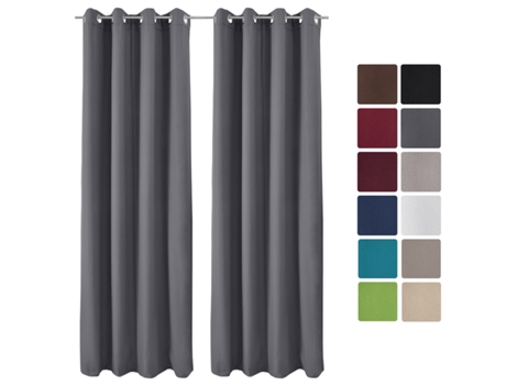Amelie To Cortina com Ilhós 140X245Cm Antracite 2Pcs BEAUTISSU