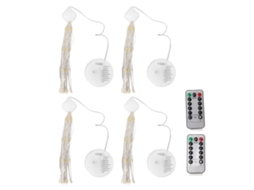 4pcs Luzes De Fogos De Artifício Led Luz Quente Controle Remoto Ip65 À Prova Dágua Bateria Alimentada Por Starburst Luzes De Corda Para Tenda Pátio D