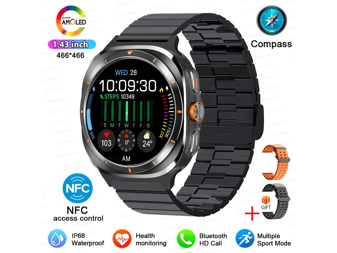 Novo Relógio Inteligente Nfc Para Esportes Ao Ar Livre Tela Amoled De 1,43 Polegadas Chamada Mdug