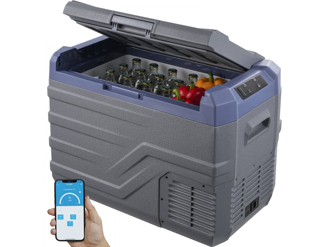 Mini Frigorífico Portátil 37l Com Compressor, Luz Led E Controlo Digital Tekmaquinas