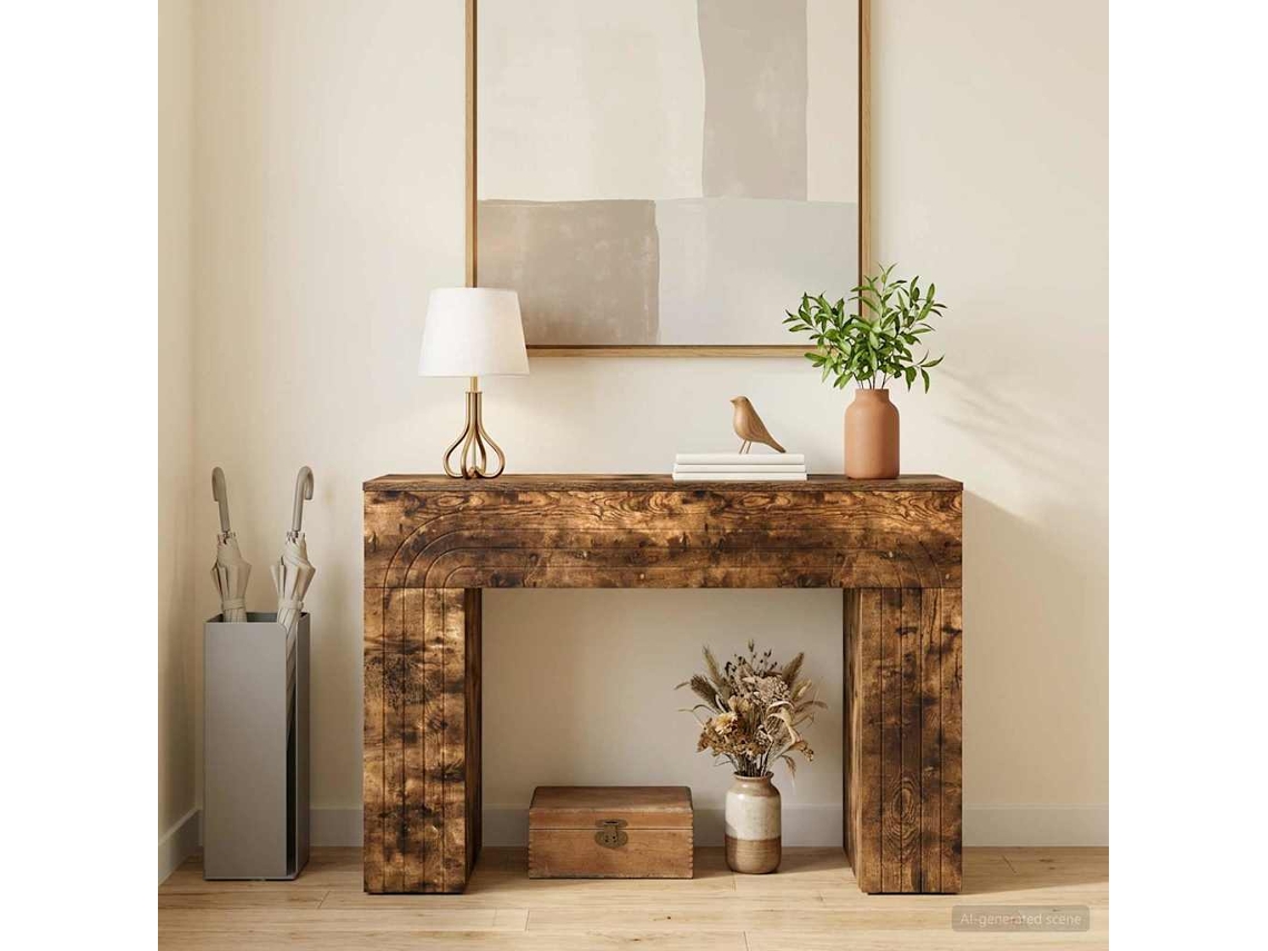 Vidaxl Mesa De Centro Carvalho Fumado 102 X 35 X 75 Cm