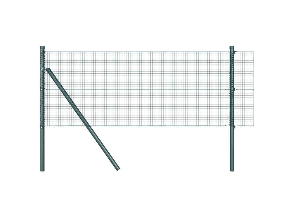 Conjunto 1 Poste De Cerca Vidaxl Verde Aço (10 X 0,8 M)