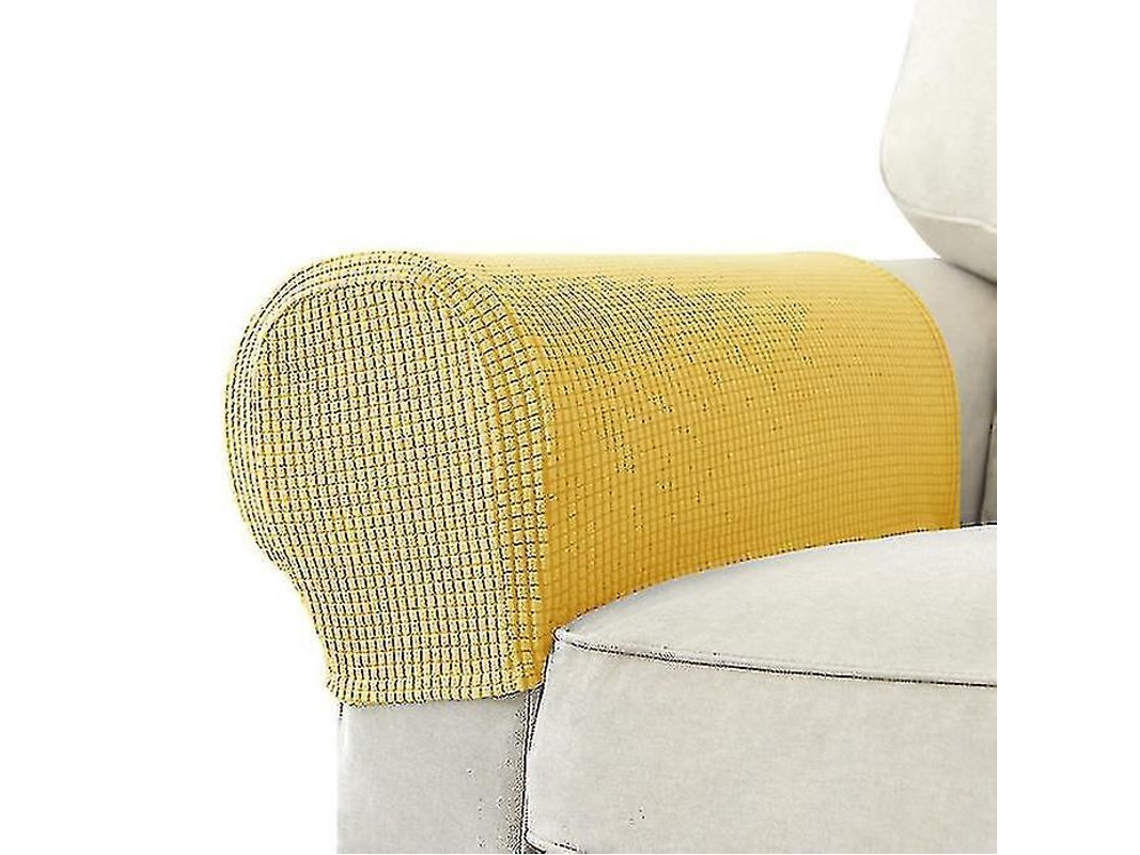 Capa Para Braço De Sofá De Tecido Jacquard Elástico Anti-embaralhamento Lavável 1 Par Azul