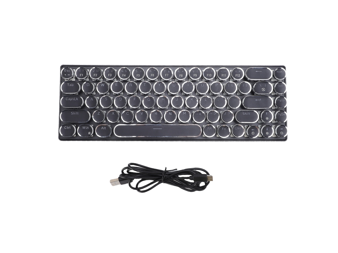 Teclado Mecânico LAXISCREED iluminação Rgb 68 Teclas Keycaps Redondos Pudding