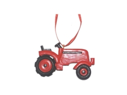 Adorno Colgante De Árbol De Navidad Tractor De Resina Pintado A Mano