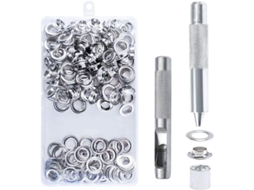 Kit de ojalos de metal de 14mm com ferramentas, para toldos, tendas, lonas, 100 peças | S/MARCA