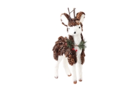 Decoração de cervo de Natal, figurina de elmo, para mesa e vitrine | S/MARCA