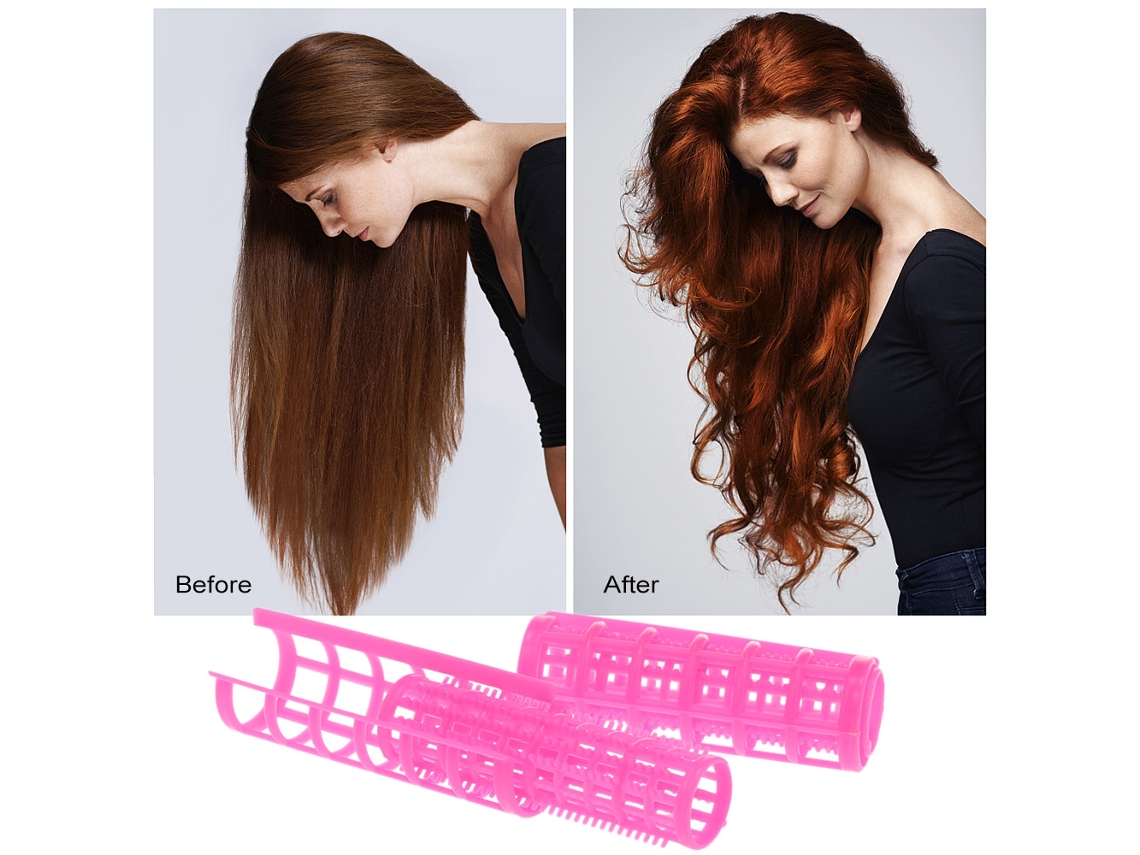 Rolete De Cabelo Plástico Para Modelagem Diy Com 12 Peças - Ferramenta De Penteado Sem Danos Aos Cabelos