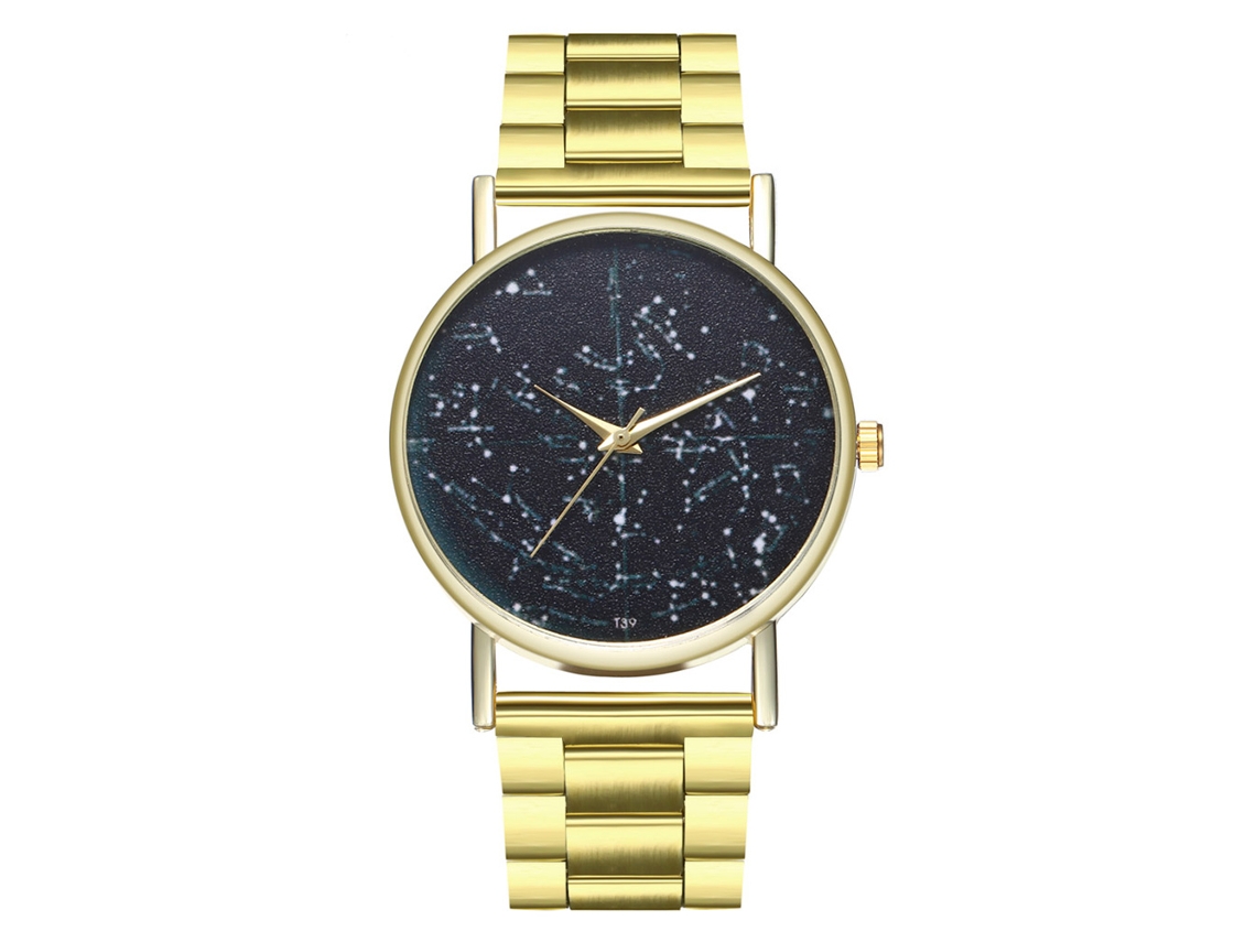 Relógio de quartzo unissex com pulseira de aço, mostrador redondo simples, estilo casual Zhoulianfa