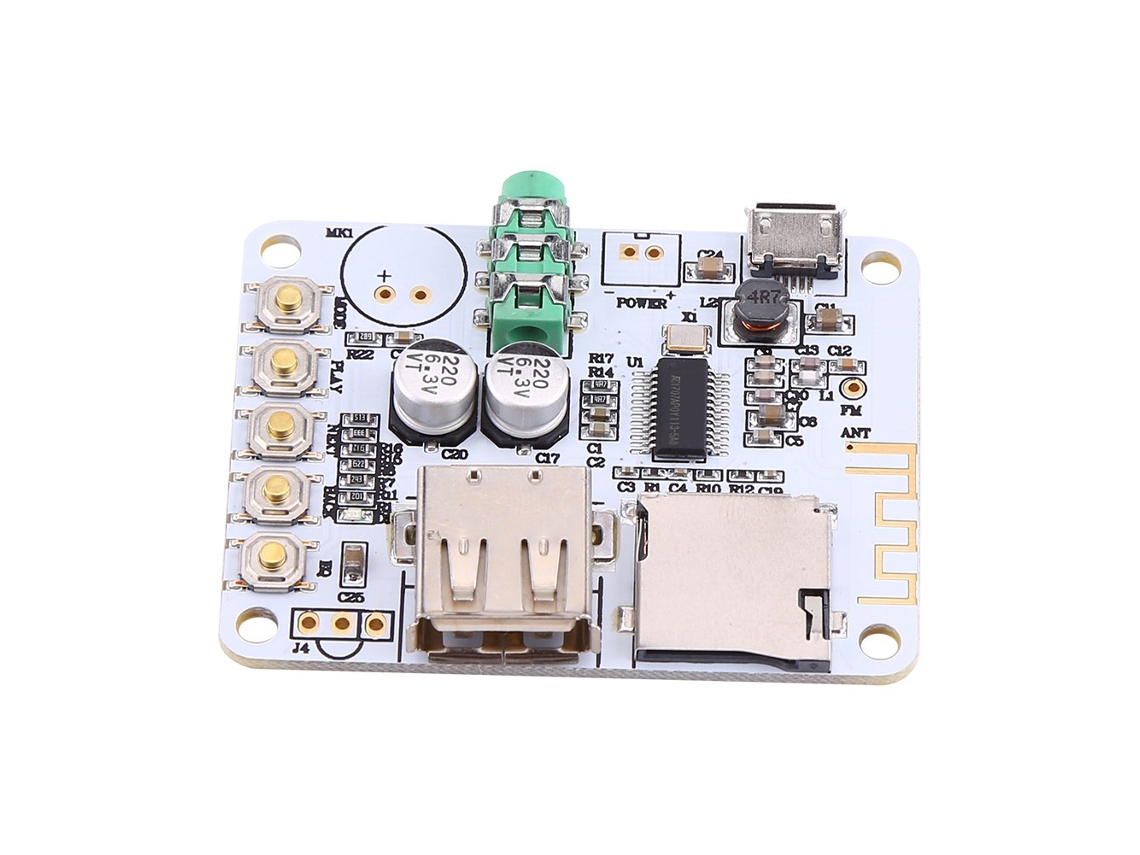 Receptor de áudio Bluetooth amplificador com microfone decodificador MP3 WMA WAV FLAC USB TF FM player S/MARCA