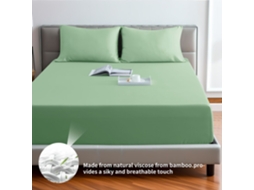 Lençol De Baixo Em Viscose De Bambu, 400 Fiospara Quem Sente Calor Ao Dormir E Transpira À Noite,bolso De 30 Cmfull54*75“ Verde Hexinyigjly
