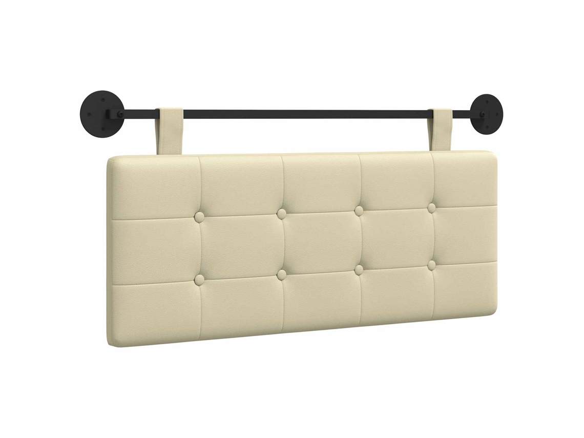 Conjunto 1 Cabeceira Suspensa Vidaxl Creme Couro Sintético (110 X 55 X 5 Cm)
