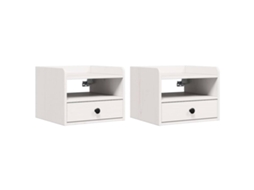 Conjunto de Mesas de Cabeceira com Gaveta Branco 38x36x29,5 cm MAISON EXCLUSIVE