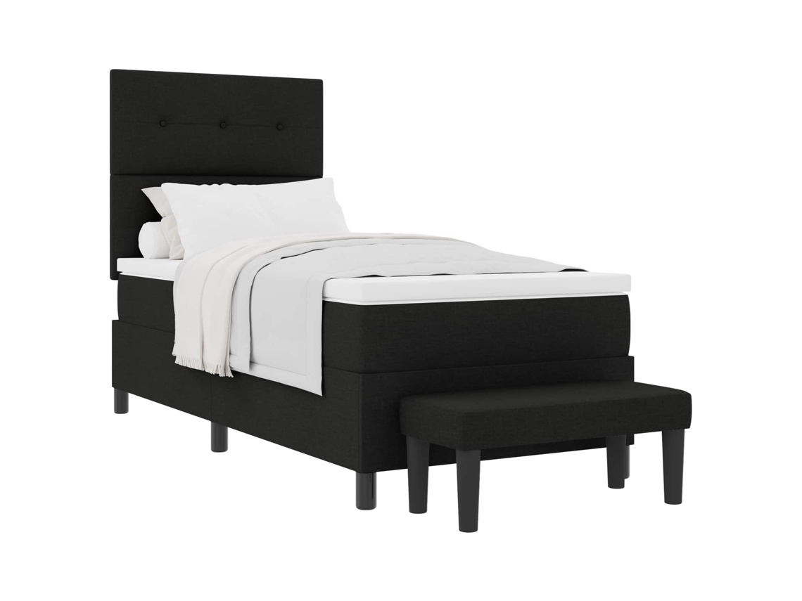 Cama Box com Cabeceira Preto 90 X 200 Cm Tecido MAISON EXCLUSIVE