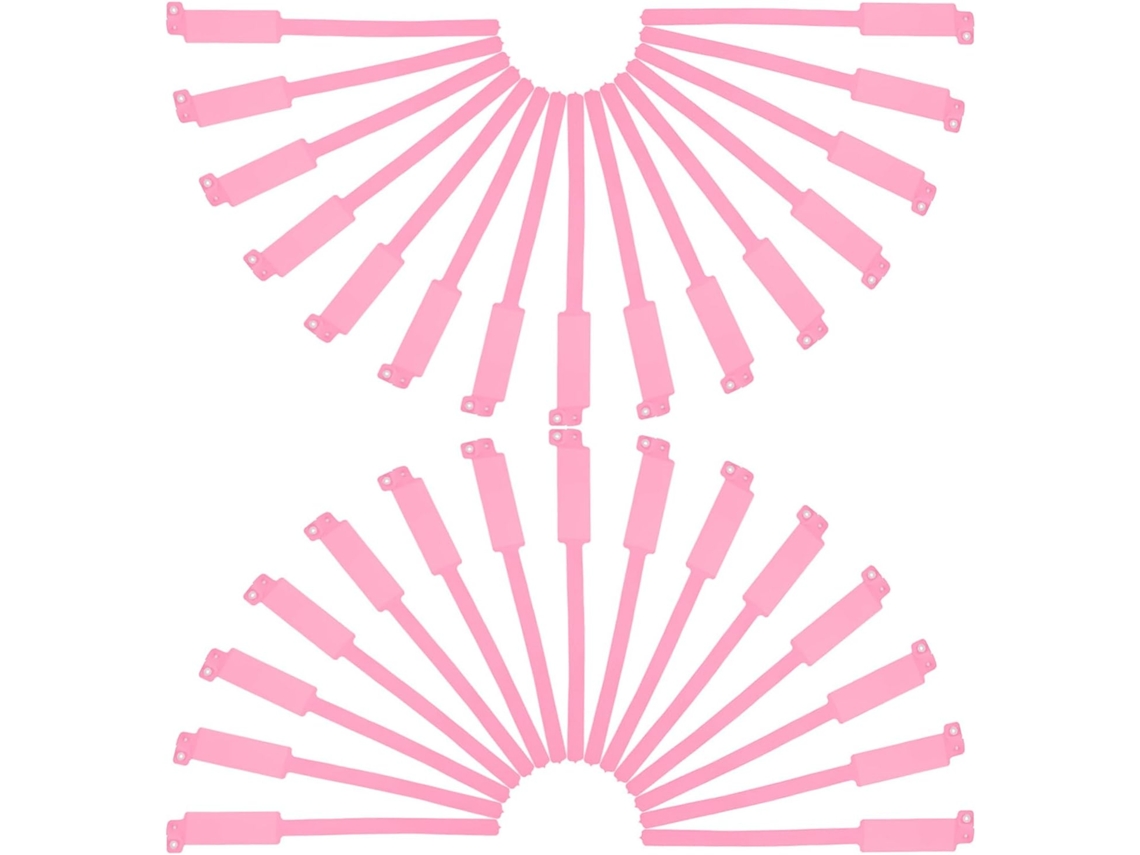 Pulseiras hospitalares Frcolor em PVC rosa, 100 unidades, impermeáveis e descartáveis, para identificação de pacientes.