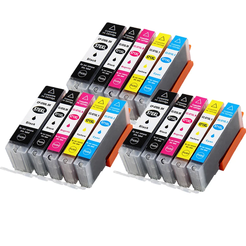 Tinteiro Preto Canon Pgi 570xl Cli 571xl Pgi570 para Impressoras Canon Pixma Ts5050 Ts5051 Ts5053 Ts5055 Ts6050 Ts6051 Ts6052 MDUG