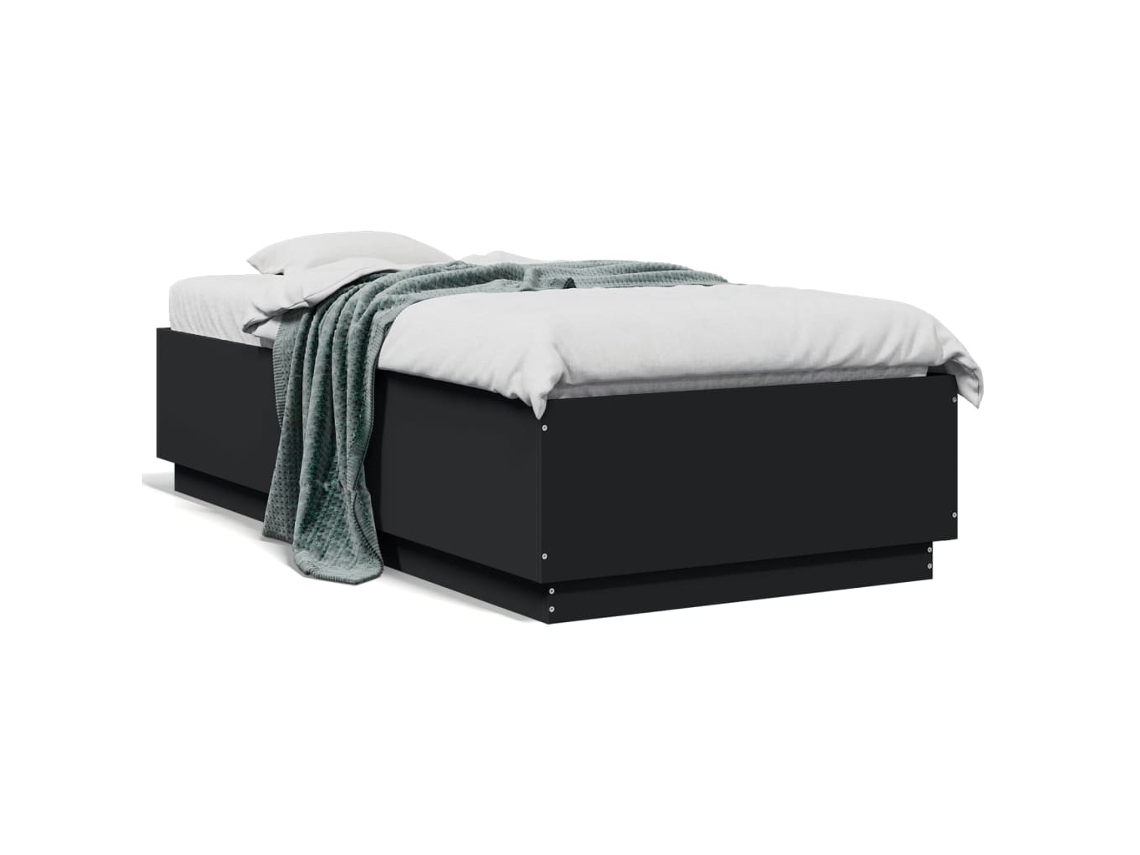 Bed Frame, Bed Frames Vidaxl Preto Madeira Processada (75 X 190 Cm)