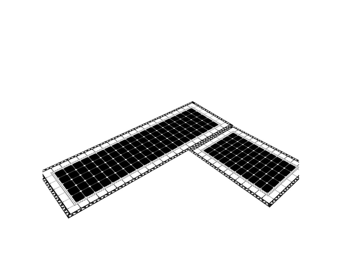 Tapete XGF (40 x 60 + 40 x 120 cm - Preto)